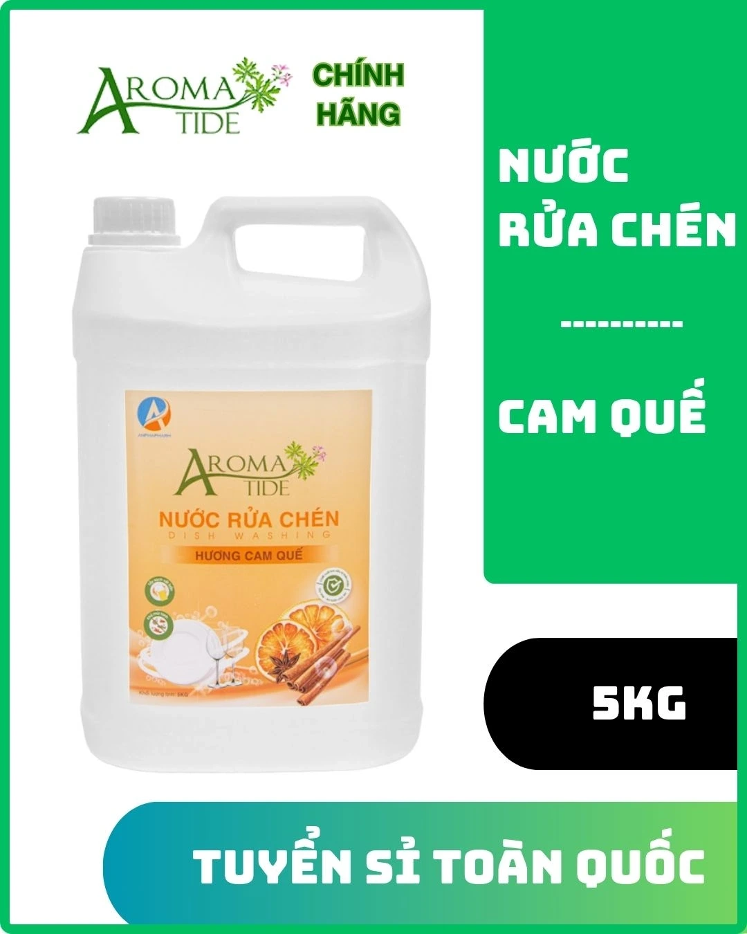 Nước Rửa Chén Hương Cam Quế 5kg